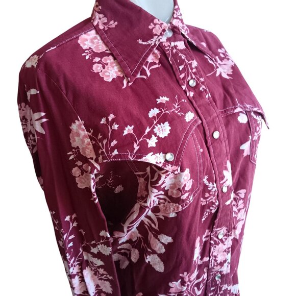 Vintage Lee Womens Western Shirt 1970's Boho Hippy Floral Cowgirl Snapper USA - Picture 3 of 6